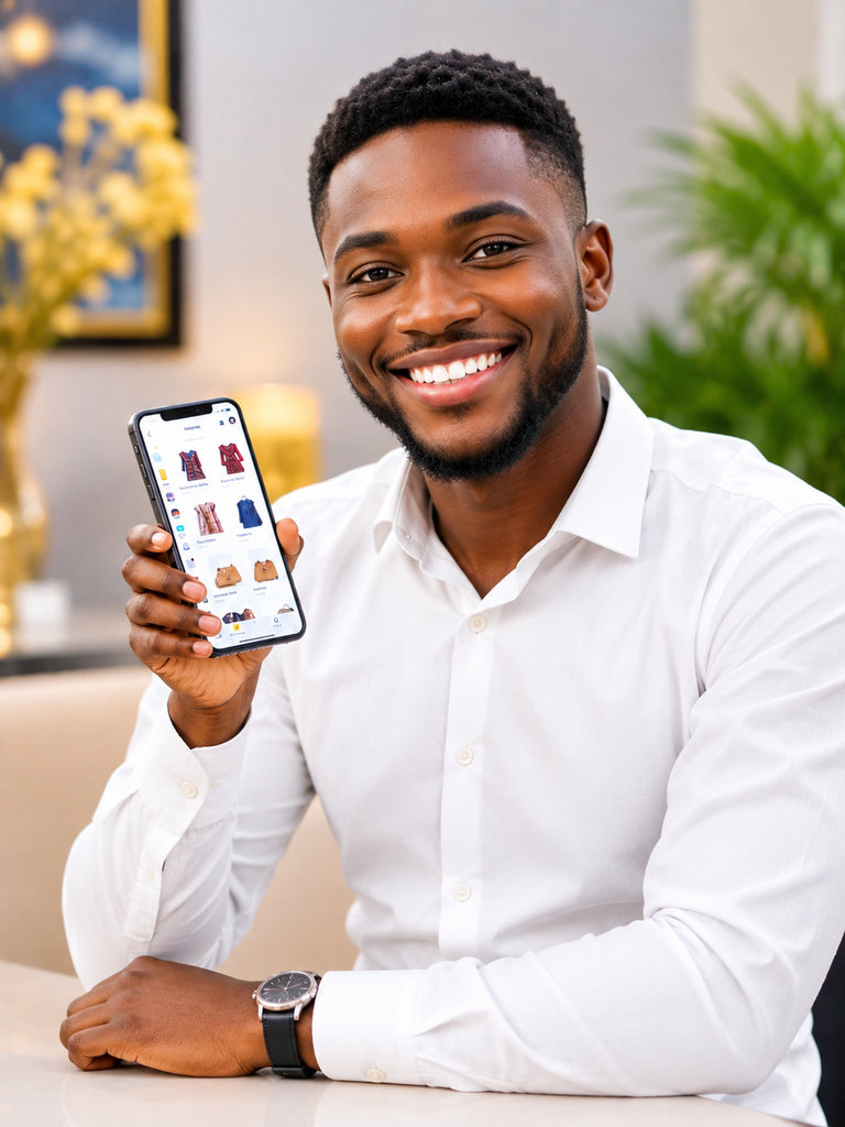 Ghanaian seller using Base 7 marketplace
